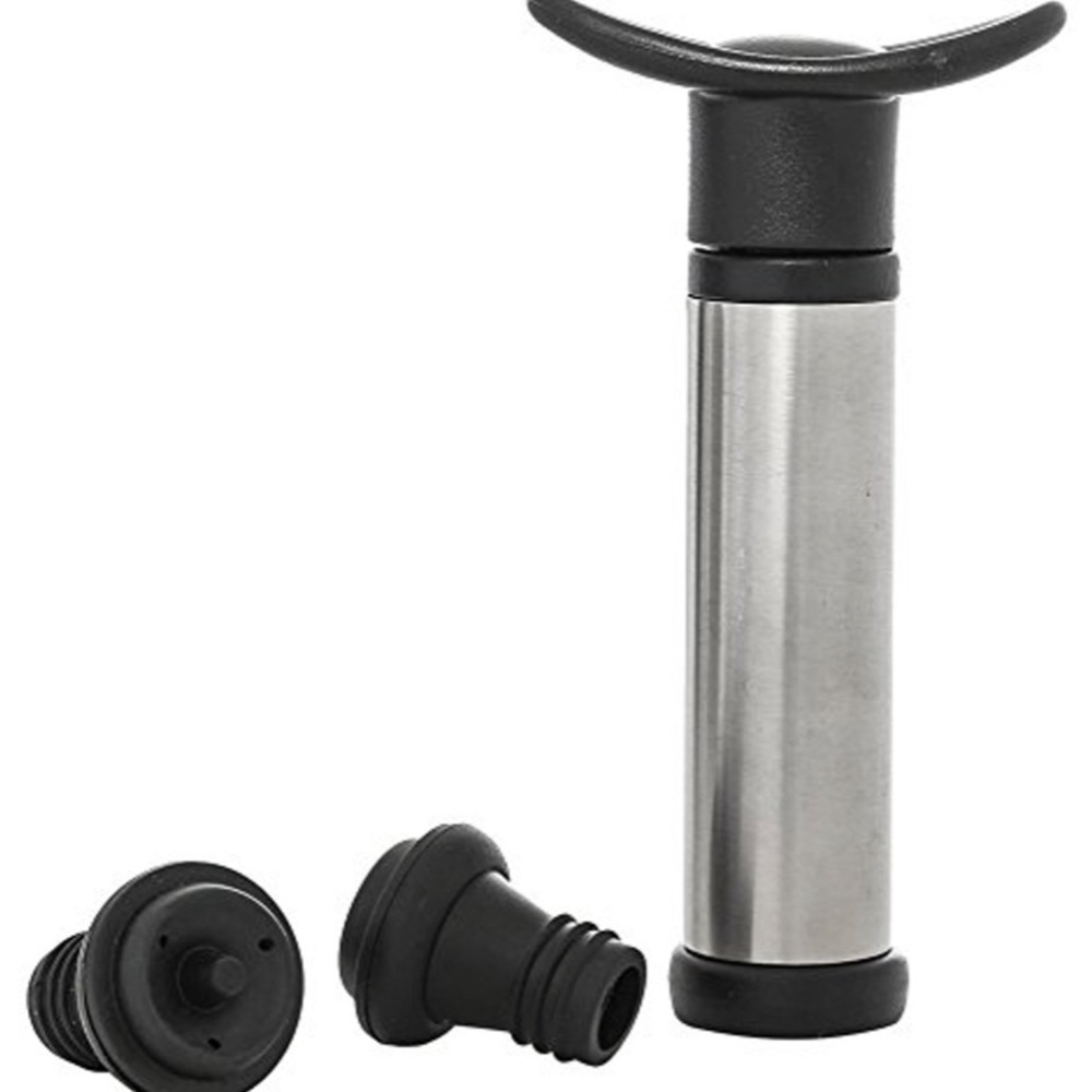 Amlong Plus Vacuum Pump Wine Saver Preserver with 2 Reusuable Stoppers NWT